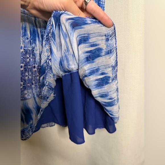 Ramy Brook Jordana Silk Blue and White Mini Dress XS - Picture 9 of 12